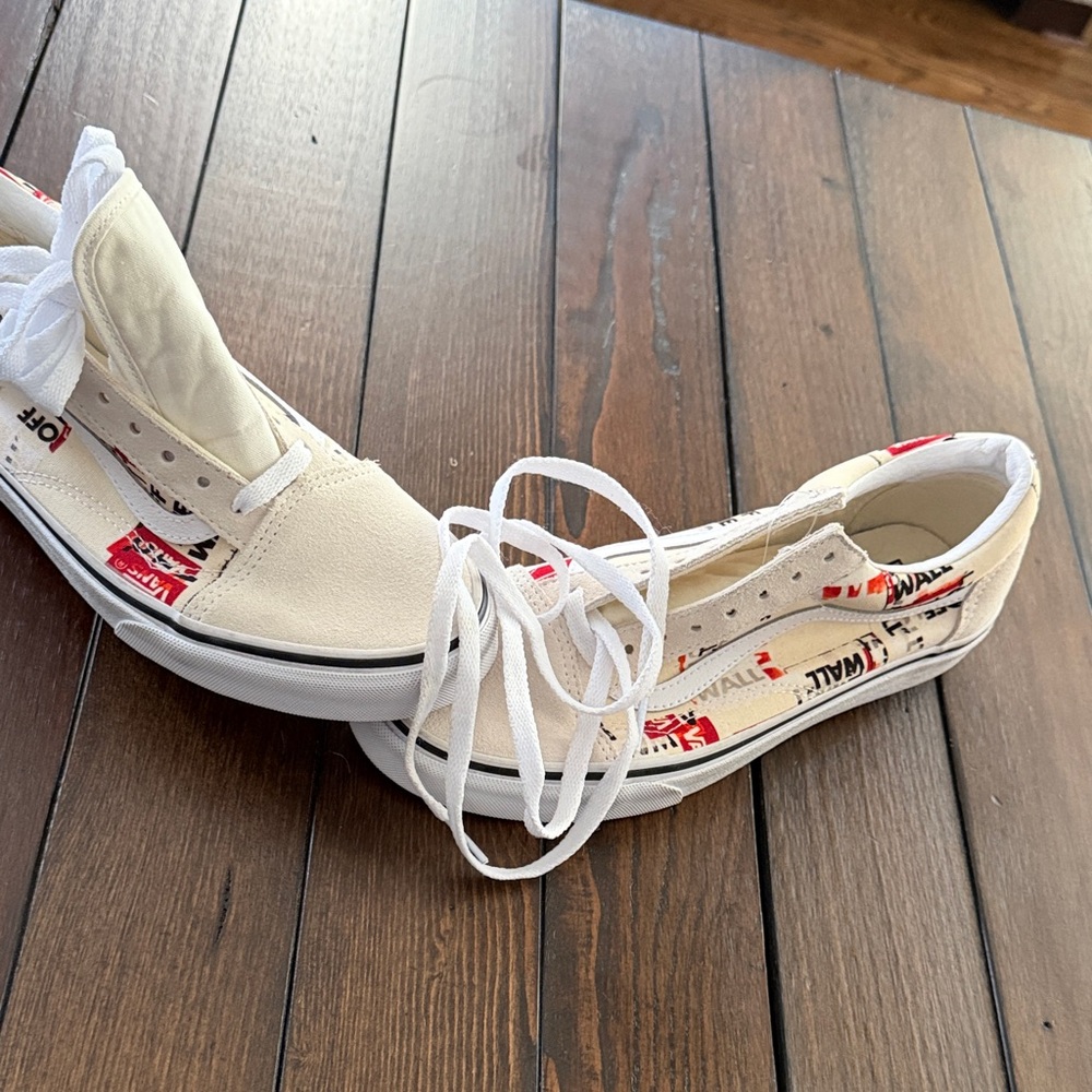 Vans Old Skool Packing Tape Blanc De Blanc Red Size 7.5 Men / 9 Women NWOB
